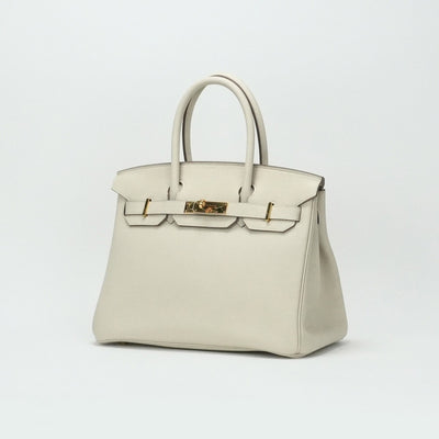 HERMES 爱马仕 Birkin 30 Birkin 30 袋子手提袋dogo cre白色白金硬件