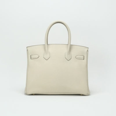 HERMES 爱马仕 Birkin 30 Birkin 30 袋子手提袋dogo cre白色白金硬件