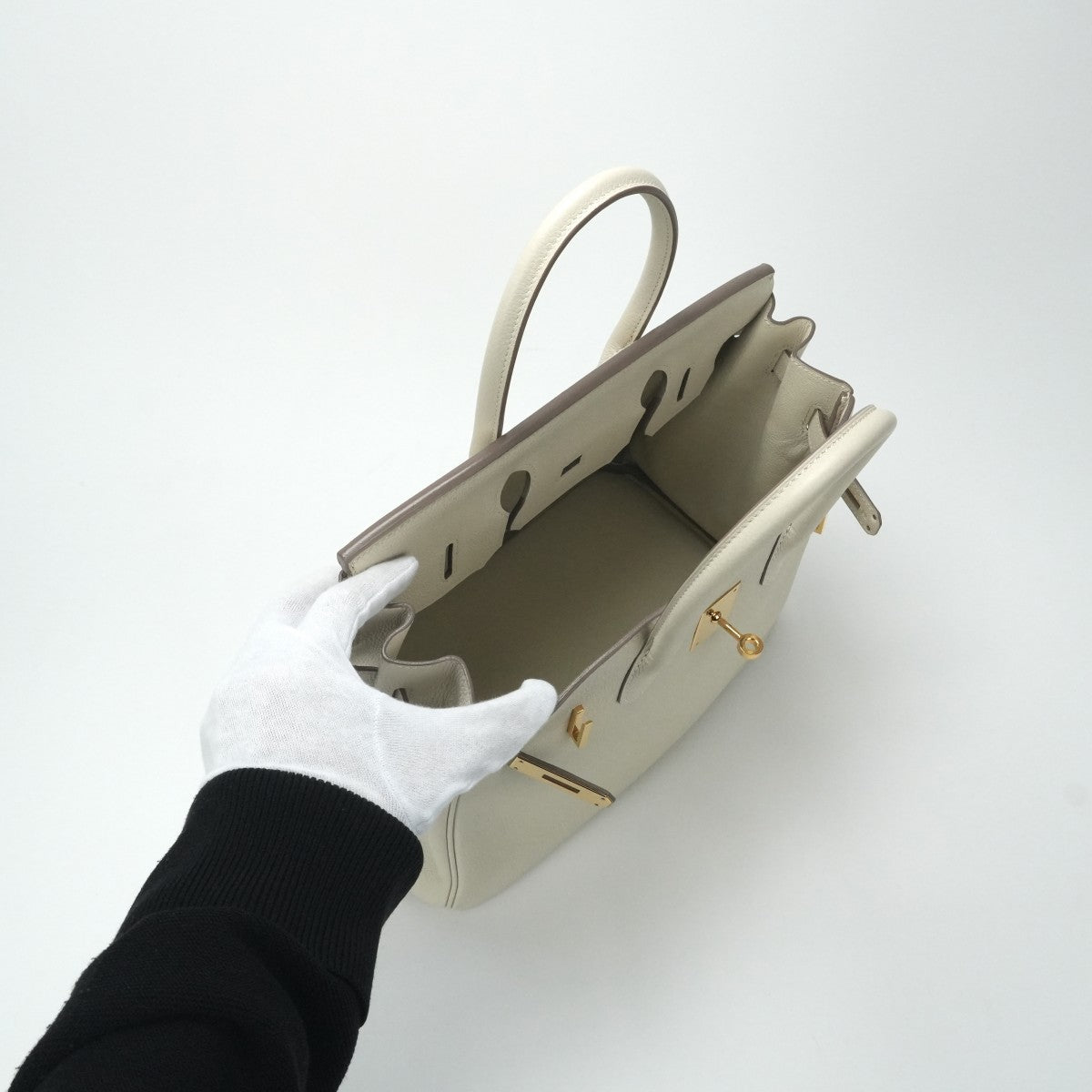 HERMES 爱马仕 Birkin 30 Birkin 30 袋子手提袋dogo cre白色白金硬件