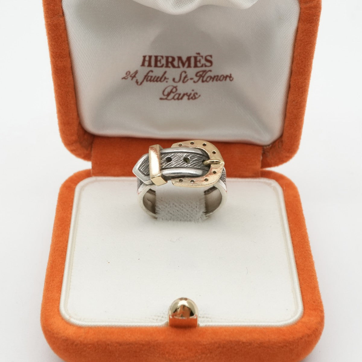 HERMES 爱马仕戒指750/925银色古董稀有银