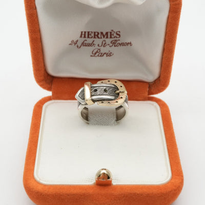 HERMES 爱马仕戒指750/925银色古董稀有银