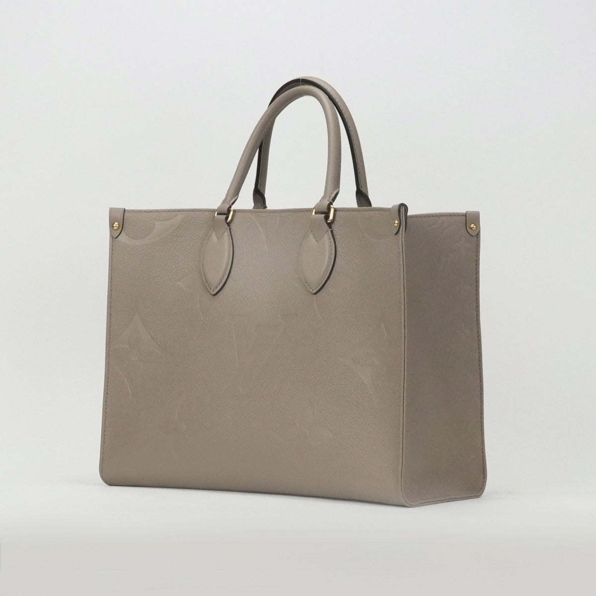 LOUIS VUITTON LOUIS VUITTON On the go MM On the go MM Bag, Tote bag, Shoulder bag, Leather, Toiletrail Beige, Beige, Gold hardware, 2-way handbag