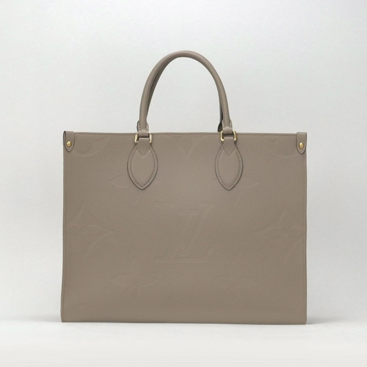 LOUIS VUITTON LOUIS VUITTON On the go MM On the go MM Bag, Tote bag, Shoulder bag, Leather, Toiletrail Beige, Beige, Gold hardware, 2-way handbag