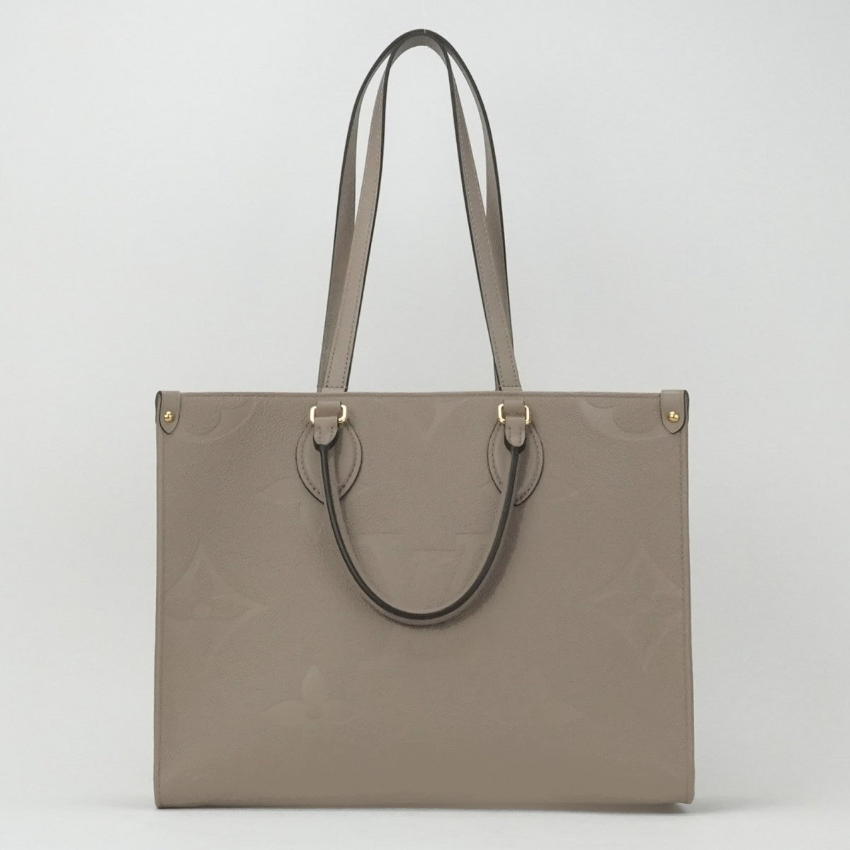 LOUIS VUITTON LOUIS VUITTON On the go MM On the go MM Bag, Tote bag, Shoulder bag, Leather, Toiletrail Beige, Beige, Gold hardware, 2-way handbag