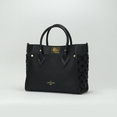 LOUIS VUITTON 내 측면 MM 내 측면 MM 가방 토트 백 숄더 가방 가죽 블랙 골드 하드웨어 2 방향 핸드백