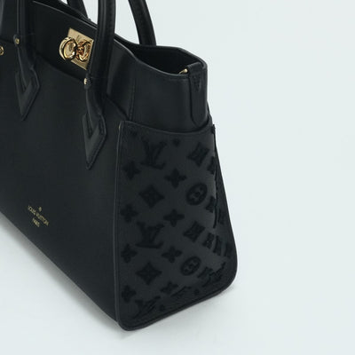 LOUIS VUITTON 내 측면 MM 내 측면 MM 가방 토트 백 숄더 가방 가죽 블랙 골드 하드웨어 2 방향 핸드백