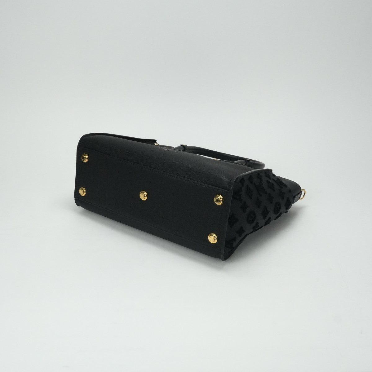 LOUIS VUITTON 내 측면 MM 내 측면 MM 가방 토트 백 숄더 가방 가죽 블랙 골드 하드웨어 2 방향 핸드백