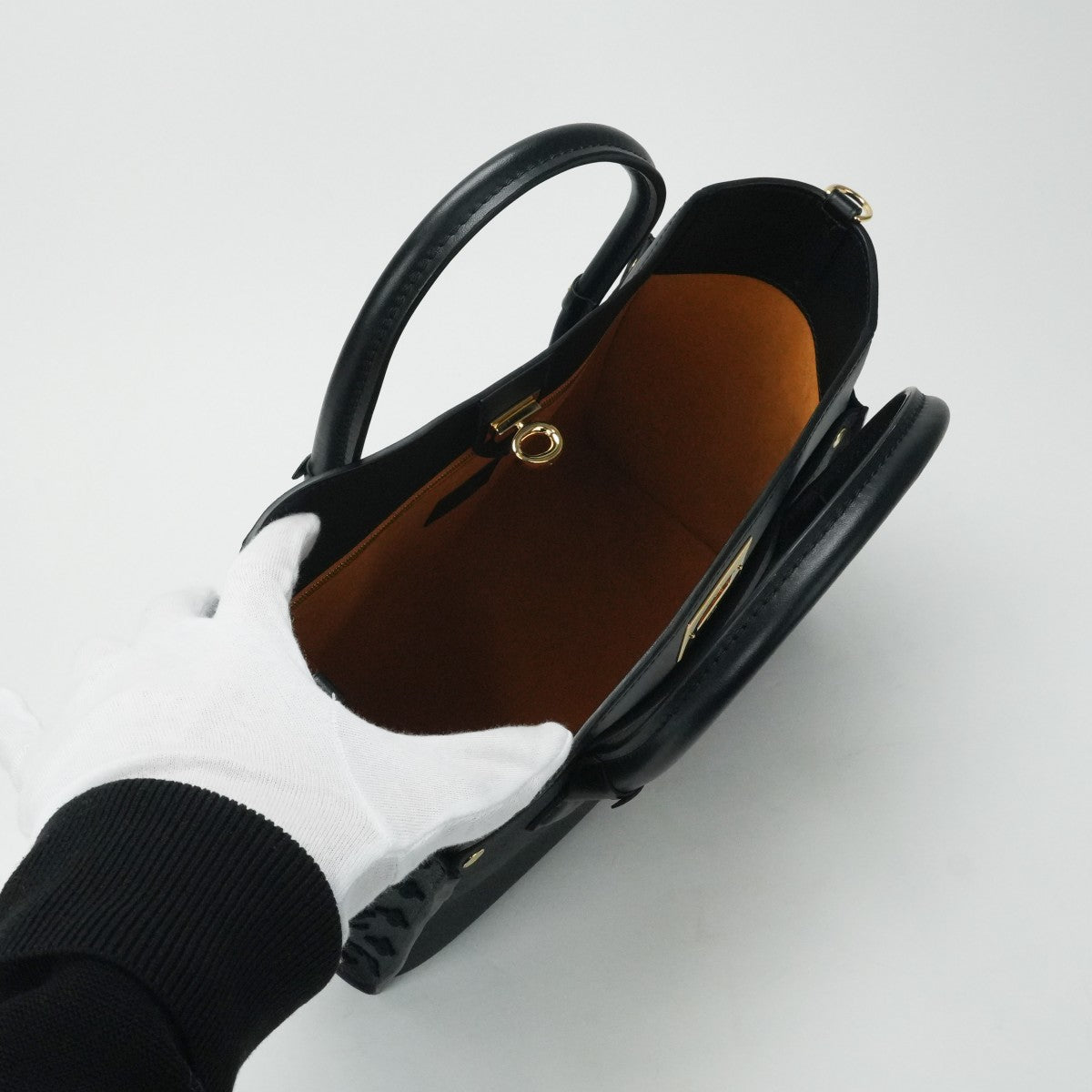 LOUIS VUITTON 내 측면 MM 내 측면 MM 가방 토트 백 숄더 가방 가죽 블랙 골드 하드웨어 2 방향 핸드백