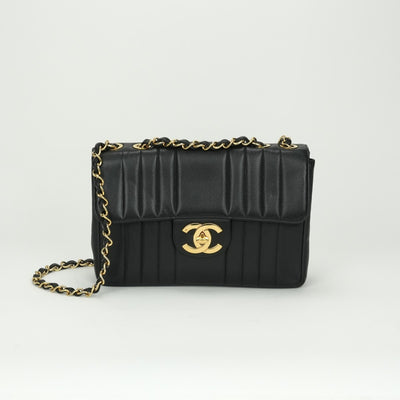 CHANEL CHANEL Mademoiselle Bag Shoulder Bag Caviar Skin Black Black Gold Hardware Coco Mark Turn LockDouble chain W chainChain shoulder bag