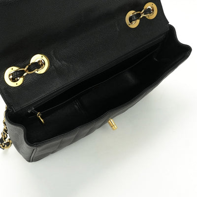 CHANEL CHANEL Mademoiselle Bag Shoulder Bag Caviar Skin Black Black Gold Hardware Coco Mark Turn LockDouble chain W chainChain shoulder bag