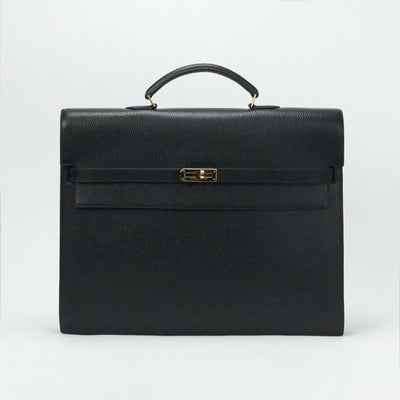 HERMES 헤르메스 KellyDepeche 38 KellyDepeche 38 가방 비즈니스 가방 서류 가방 Ardennes 누아어 블랙 골드 하드웨어 짧은 가방