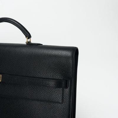 HERMES 헤르메스 KellyDepeche 38 KellyDepeche 38 가방 비즈니스 가방 서류 가방 Ardennes 누아어 블랙 골드 하드웨어 짧은 가방