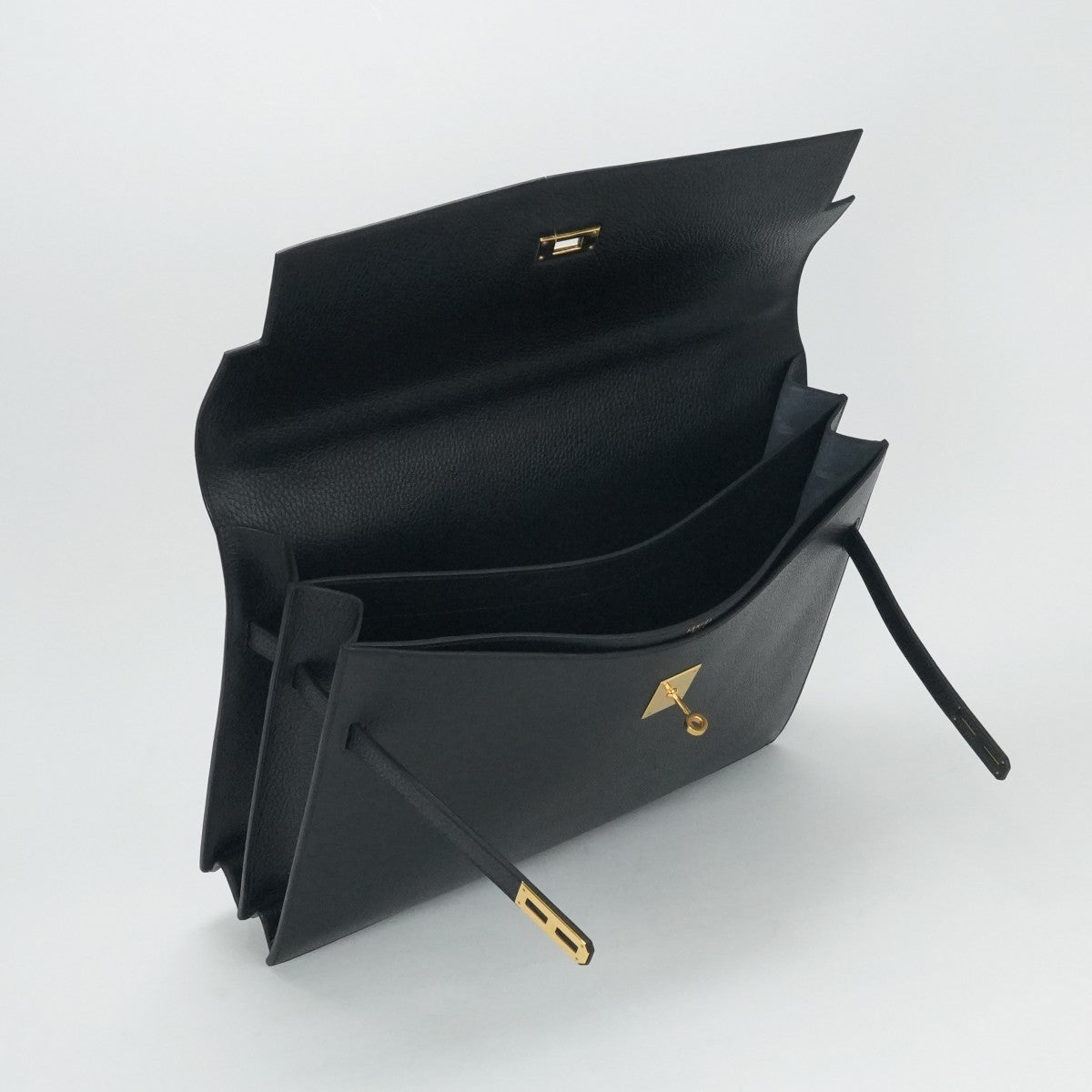 HERMES 헤르메스 KellyDepeche 38 KellyDepeche 38 가방 비즈니스 가방 서류 가방 Ardennes 누아어 블랙 골드 하드웨어 짧은 가방