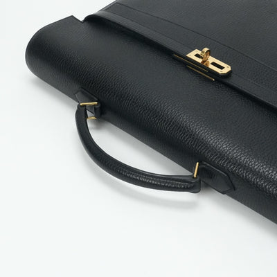 HERMES 헤르메스 KellyDepeche 38 KellyDepeche 38 가방 비즈니스 가방 서류 가방 Ardennes 누아어 블랙 골드 하드웨어 짧은 가방