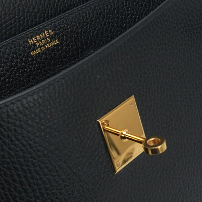 HERMES 헤르메스 KellyDepeche 38 KellyDepeche 38 가방 비즈니스 가방 서류 가방 Ardennes 누아어 블랙 골드 하드웨어 짧은 가방