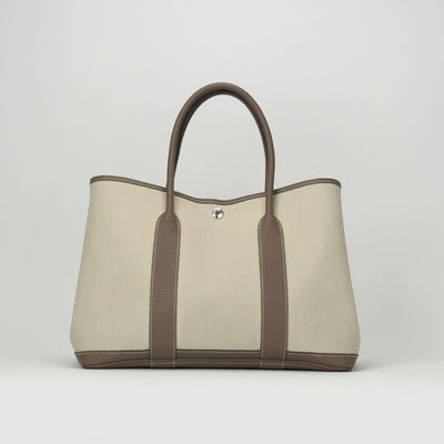 エルメス HERMES ガーデンパーティPM ガーデンパーティ PM ガーデンパーティ36 ガーデンパーティー バッグ トートバッグ トワルミリタリー カントリー エトゥープ グレー シルバー金具