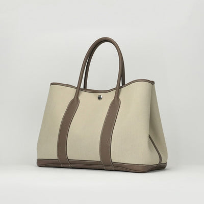 エルメス HERMES ガーデンパーティPM ガーデンパーティ PM ガーデンパーティ36 ガーデンパーティー バッグ トートバッグ トワルミリタリー カントリー エトゥープ グレー シルバー金具