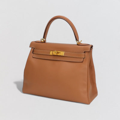 エルメス HERMES ケリー28 ケリー 28 バッグ トートバッグ ショルダーバッグ クシュベル ナチュラル Natural ブラウン Brown 茶 ゴールド金具 ハンドバッグ 内縫い