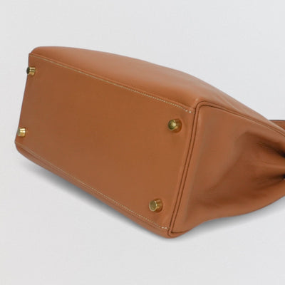 エルメス HERMES ケリー28 ケリー 28 バッグ トートバッグ ショルダーバッグ クシュベル ナチュラル Natural ブラウン Brown 茶 ゴールド金具 ハンドバッグ 内縫い