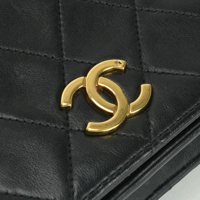 CHANEL 샤넬 Matelass? 가방 숄더백 블랙 블랙 골드 메탈 피팅 Matelass? 램스킨 풀 플랩 코코 마크