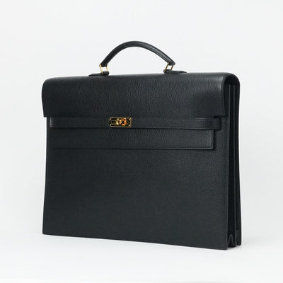HERMES HERMES KellyDepeche 38 KellyDepeche 38 Bag Business Bag Briefcase Ardennes Noir Black Gold Hardware Brief Bag