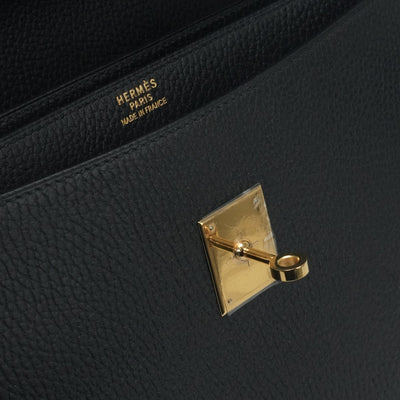 HERMES HERMES KellyDepeche 38 KellyDepeche 38 Bag Business Bag Briefcase Ardennes Noir Black Gold Hardware Brief Bag