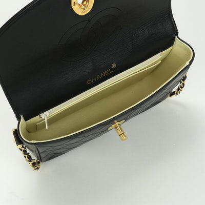 CHANEL CHANEL Bicolore Bag Shoulder Bag Lambskin Black Gold Hardware Chain Shoulder Bag Coco Mark Turnlock