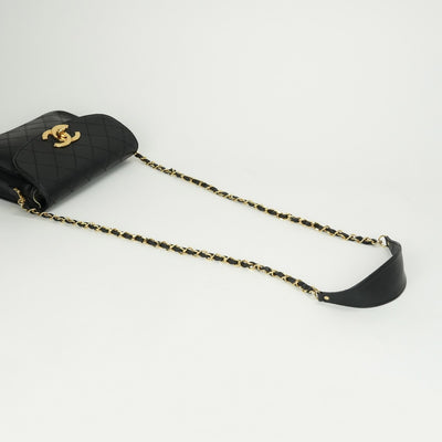 CHANEL CHANEL Bicolore Bag Shoulder Bag Lambskin Black Gold Hardware Chain Shoulder Bag Coco Mark Turnlock