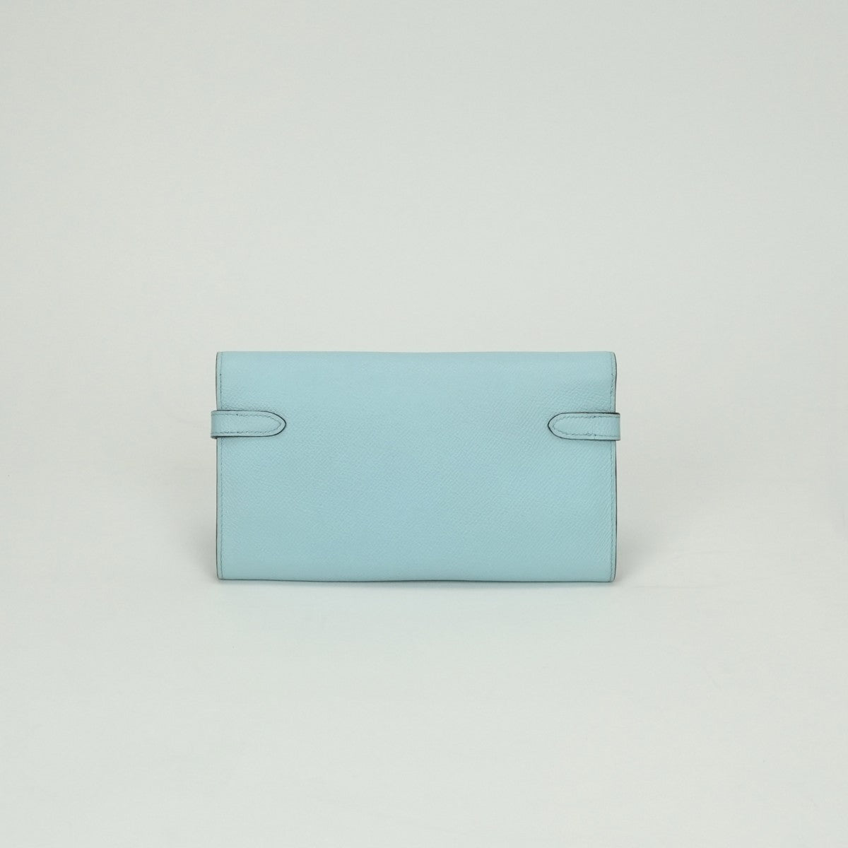 エルメス HERMES ケリーウォレット ケリーウォレットロング 財布 長財布 ロングウォレット エプソン ブルーゼフィール Bluezephyr ブルー 水色 シルバー金具 ヴォーエプソン
