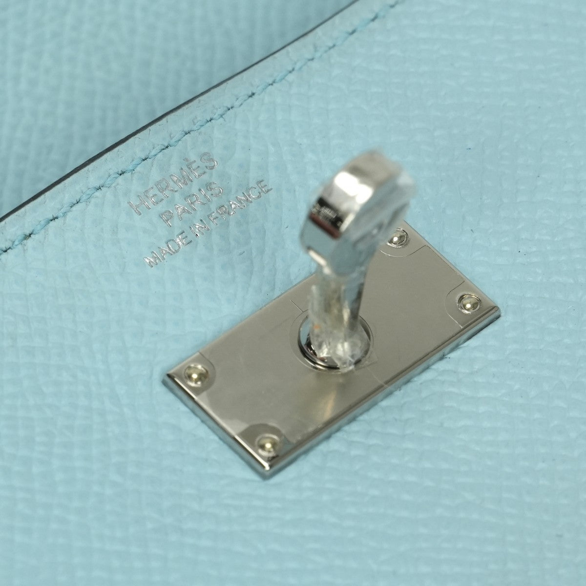 エルメス HERMES ケリーウォレット ケリーウォレットロング 財布 長財布 ロングウォレット エプソン ブルーゼフィール Bluezephyr ブルー 水色 シルバー金具 ヴォーエプソン