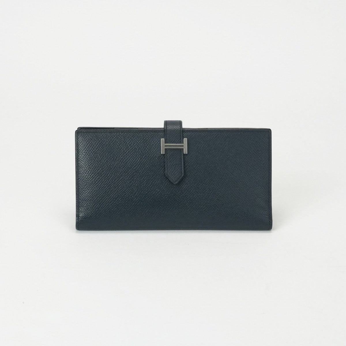 HERMES 爱马仕 B?arn soufflet Bearn soufflet 钱包长钱包爱普生海军蓝色银色金属配件Vaugh Epson