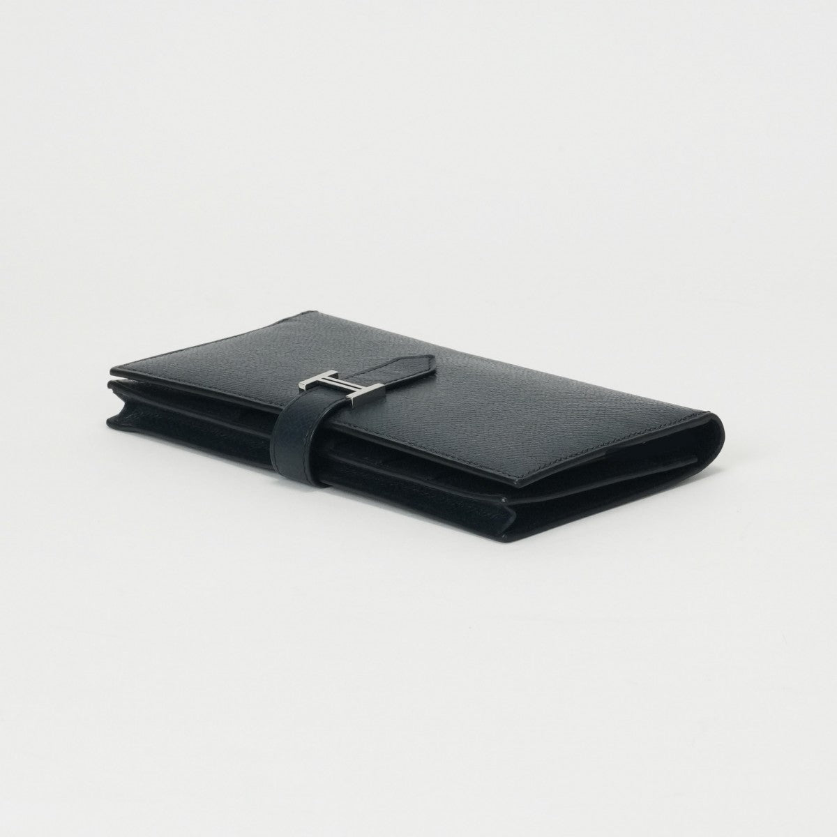 HERMES 爱马仕 B?arn soufflet Bearn soufflet 钱包长钱包爱普生海军蓝色银色金属配件Vaugh Epson