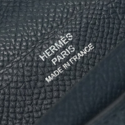 HERMES 爱马仕 B?arn soufflet Bearn soufflet 钱包长钱包爱普生海军蓝色银色金属配件Vaugh Epson