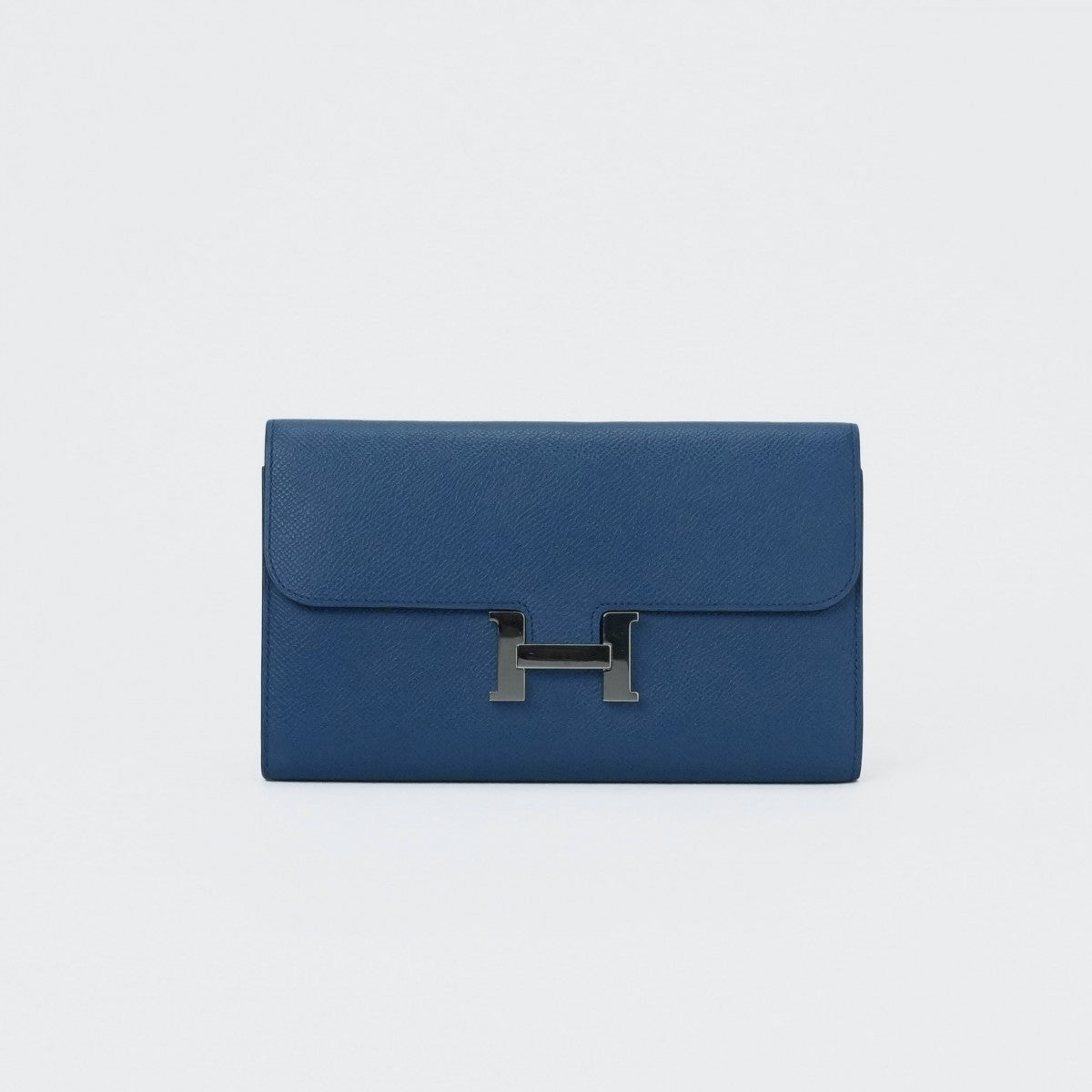 HERMES 爱马仕 Constance long Constance long 钱包长钱包Epson Blutonpet蓝色银色金属配件Vaugh Epson