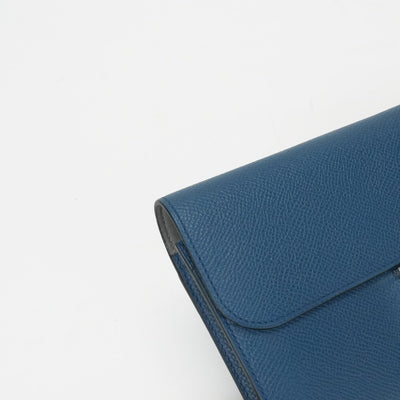 HERMES 爱马仕 Constance long Constance long 钱包长钱包Epson Blutonpet蓝色银色金属配件Vaugh Epson