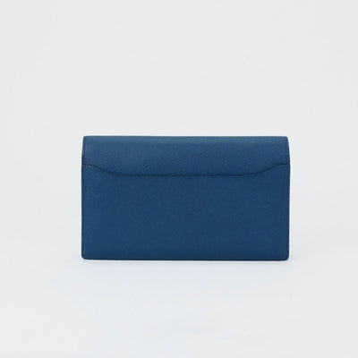 HERMES 爱马仕 Constance long Constance long 钱包长钱包Epson Blutonpet蓝色银色金属配件Vaugh Epson
