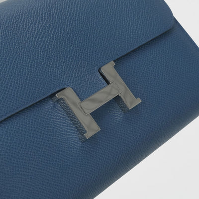 HERMES 爱马仕 Constance long Constance long 钱包长钱包Epson Blutonpet蓝色银色金属配件Vaugh Epson