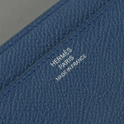 HERMES 爱马仕 Constance long Constance long 钱包长钱包Epson Blutonpet蓝色银色金属配件Vaugh Epson