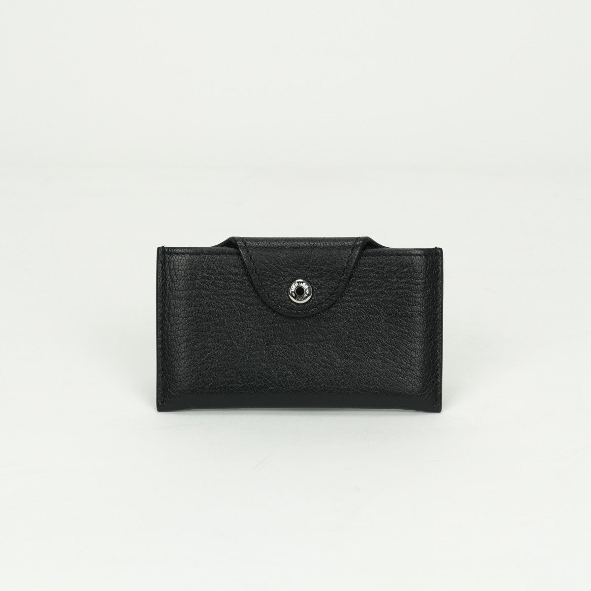 HERMES HERMES Iliad Card case Card holder Pass case Chevre mysore noir black black silver hardware HERMES　IliadCard Case Shavle