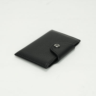 HERMES HERMES Iliad Card case Card holder Pass case Chevre mysore noir black black silver hardware HERMES　IliadCard Case Shavle