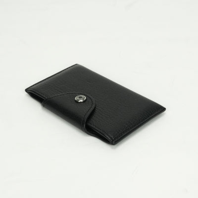HERMES HERMES Iliad Card case Card holder Pass case Chevre mysore noir black black silver hardware HERMES　IliadCard Case Shavle