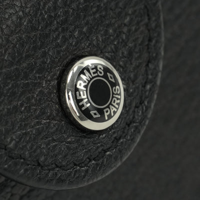 HERMES HERMES Iliad Card case Card holder Pass case Chevre mysore noir black black silver hardware HERMES　IliadCard Case Shavle