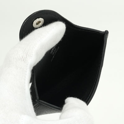 HERMES HERMES Iliad Card case Card holder Pass case Chevre mysore noir black black silver hardware HERMES　IliadCard Case Shavle