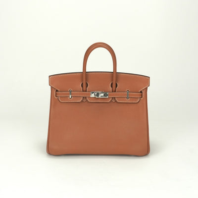 エルメス HERMES バーキン25 バーキン 25 バッグ トートバッグ エプソン コニャック ブラウン 茶 シルバー金具 ヴォーエプソン