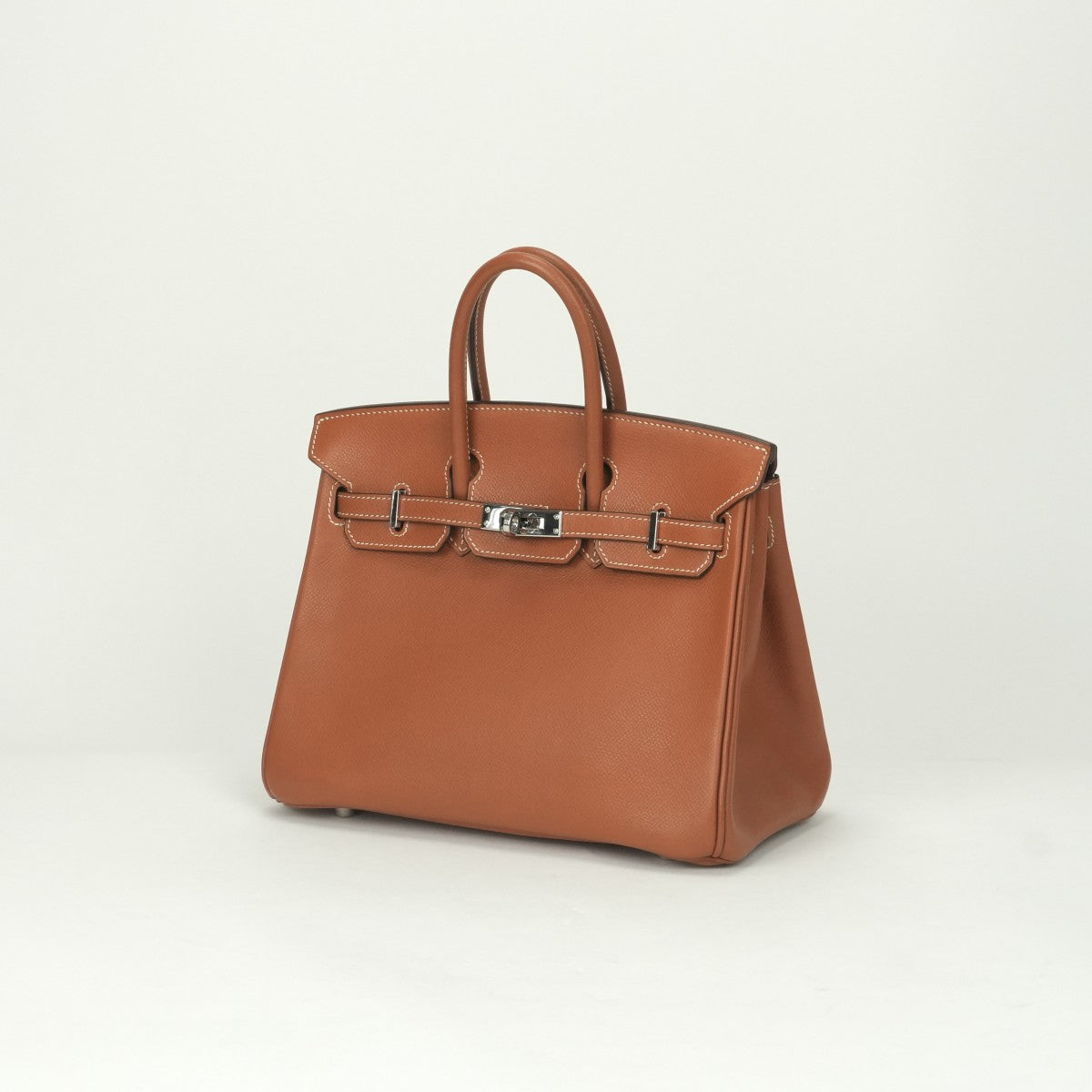 エルメス HERMES バーキン25 バーキン 25 バッグ トートバッグ エプソン コニャック ブラウン 茶 シルバー金具 ヴォーエプソン