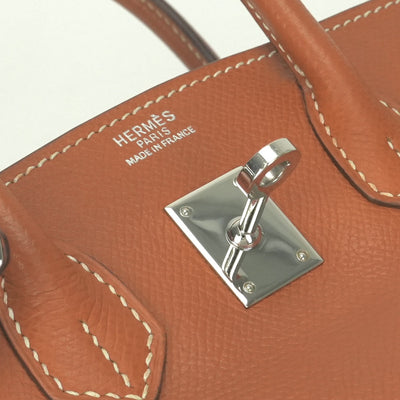 エルメス HERMES バーキン25 バーキン 25 バッグ トートバッグ エプソン コニャック ブラウン 茶 シルバー金具 ヴォーエプソン