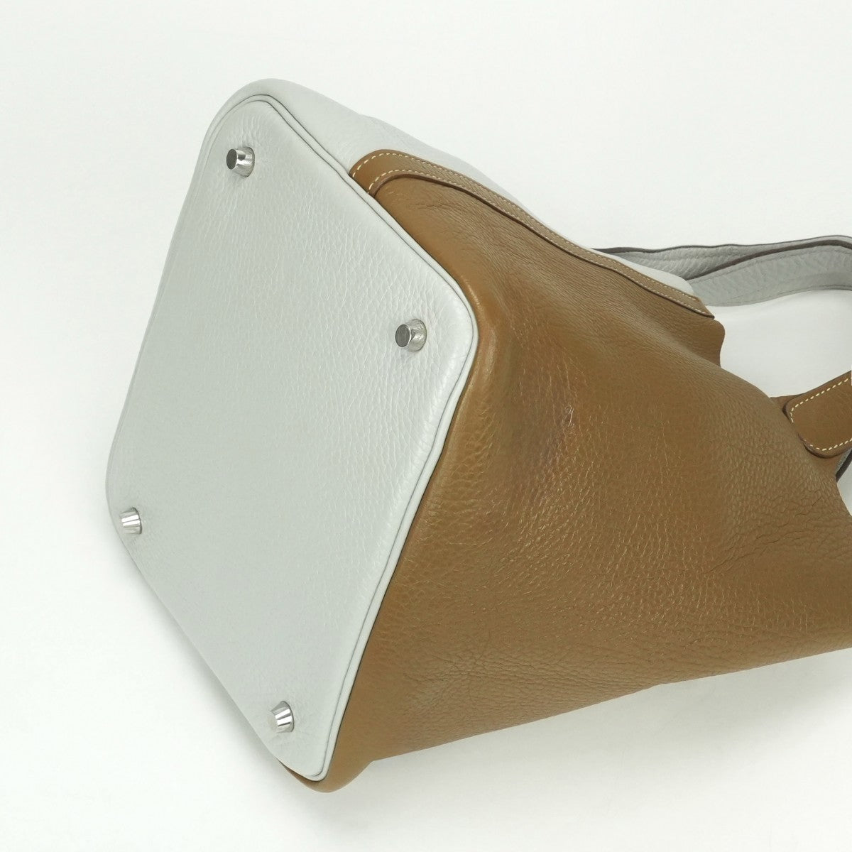 エルメス HERMES ピコタンロックMM カザック ピコタンロック MM ピコタンロック22 バッグ トートバッグ トリヨンクレマンス パールグレー クラフト ブラウン グレー 茶 シルバー金具