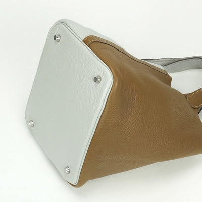 エルメス HERMES ピコタンロックMM カザック ピコタンロック MM ピコタンロック22 バッグ トートバッグ トリヨンクレマンス パールグレー クラフト ブラウン グレー 茶 シルバー金具