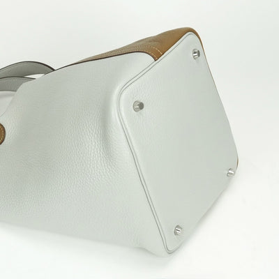 エルメス HERMES ピコタンロックMM カザック ピコタンロック MM ピコタンロック22 バッグ トートバッグ トリヨンクレマンス パールグレー クラフト ブラウン グレー 茶 シルバー金具