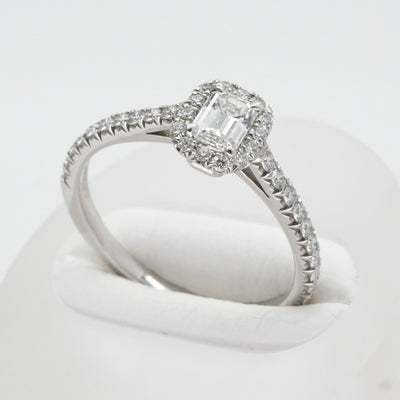 Tiffany & Co. Tiffany＆Co。祖母绿切割订婚环钻石铂带翡翠切割 Tiffany & Co. Sorest Ring PT950银钻石戒指订婚戒指铂金